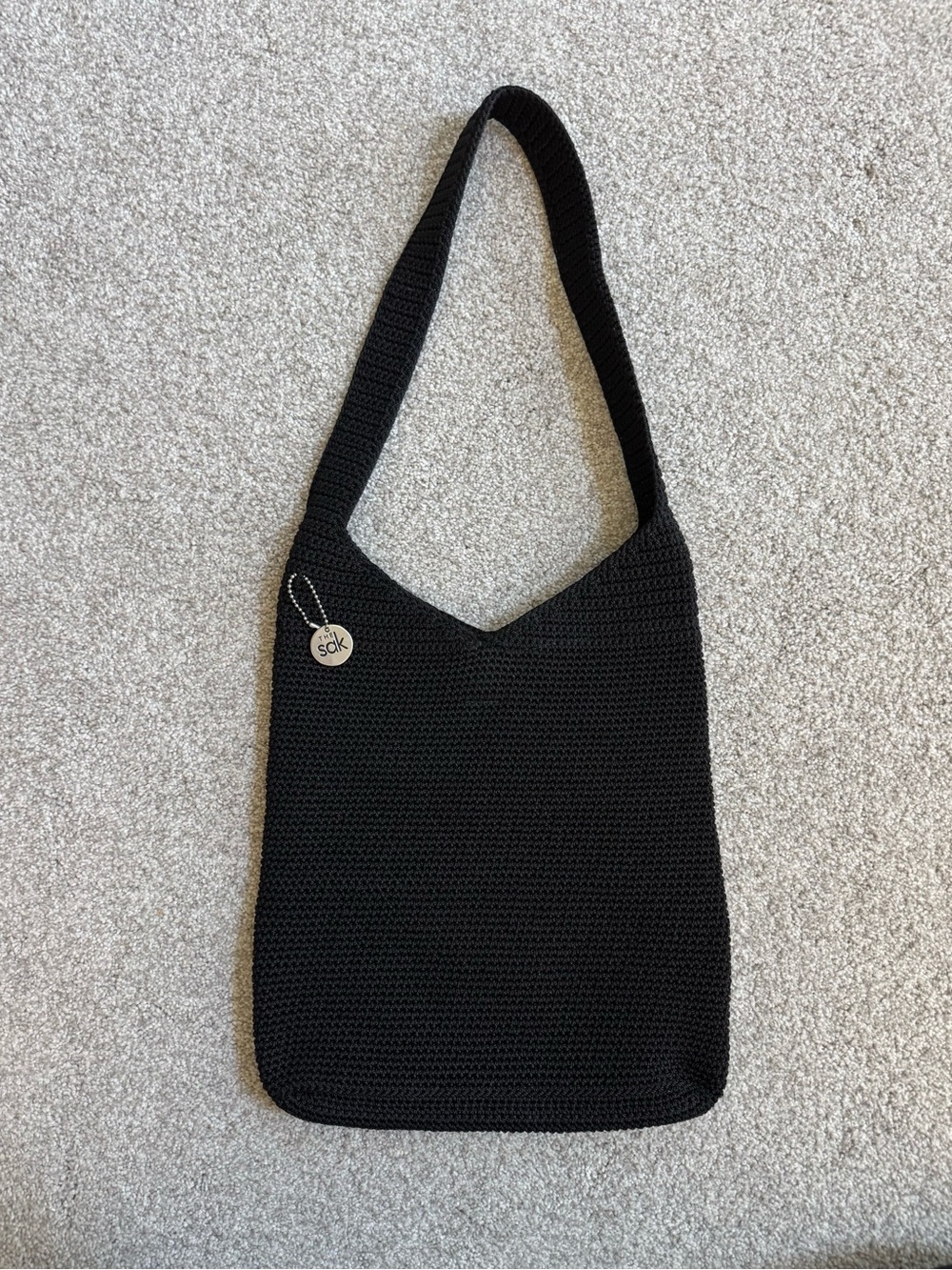 The Sak Black Crochet Shoulder Bag